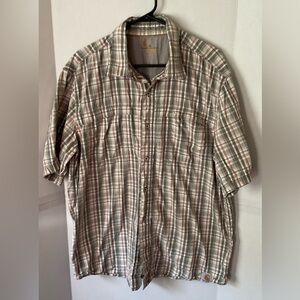 Carhartt Men's force Mandan plaid button up short sleeve cotton blend vented